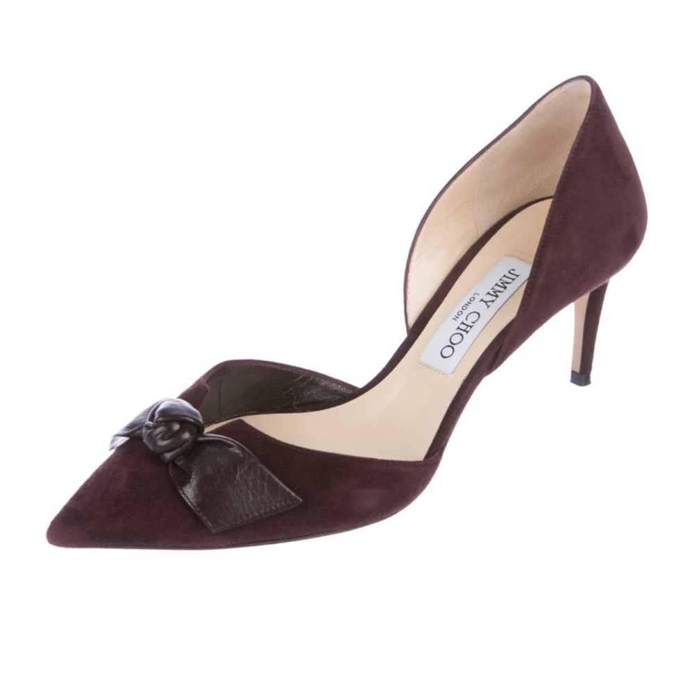 Jimmy Choo Burgundy Suede Twinkle Heels 38.5